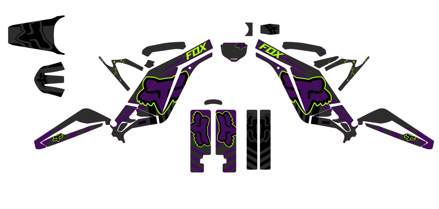Sur Ron Light Bee X Graphics Kit - Purple Black Fox