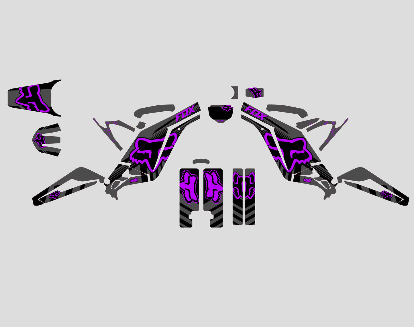 Sur Ron Light Bee X Graphics Kit - Violet Gray Fox
