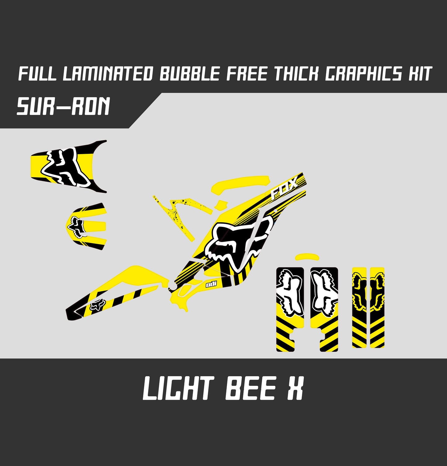 Sur Ron Light Bee X Graphics Kit - Yellow Fox