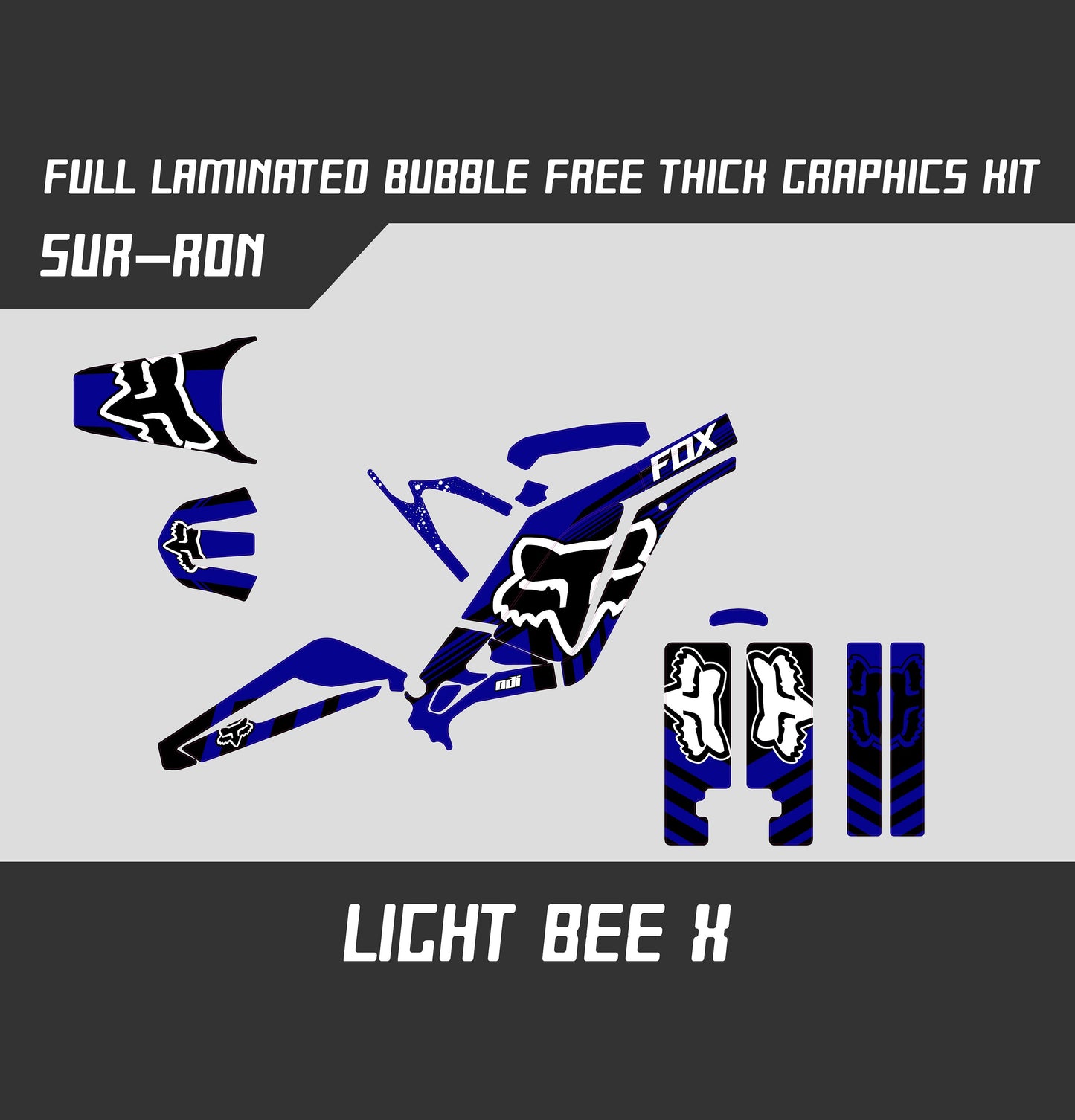 Sur Ron Light Bee X Graphics Kit - Blue White Fox