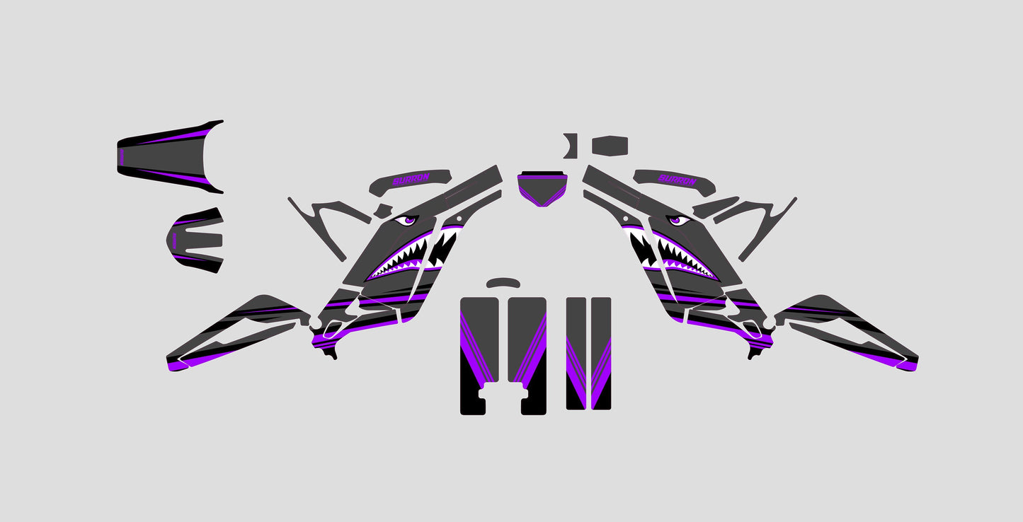 Sur Ron Light Bee X Graphics Kit - Gray Violet Shark