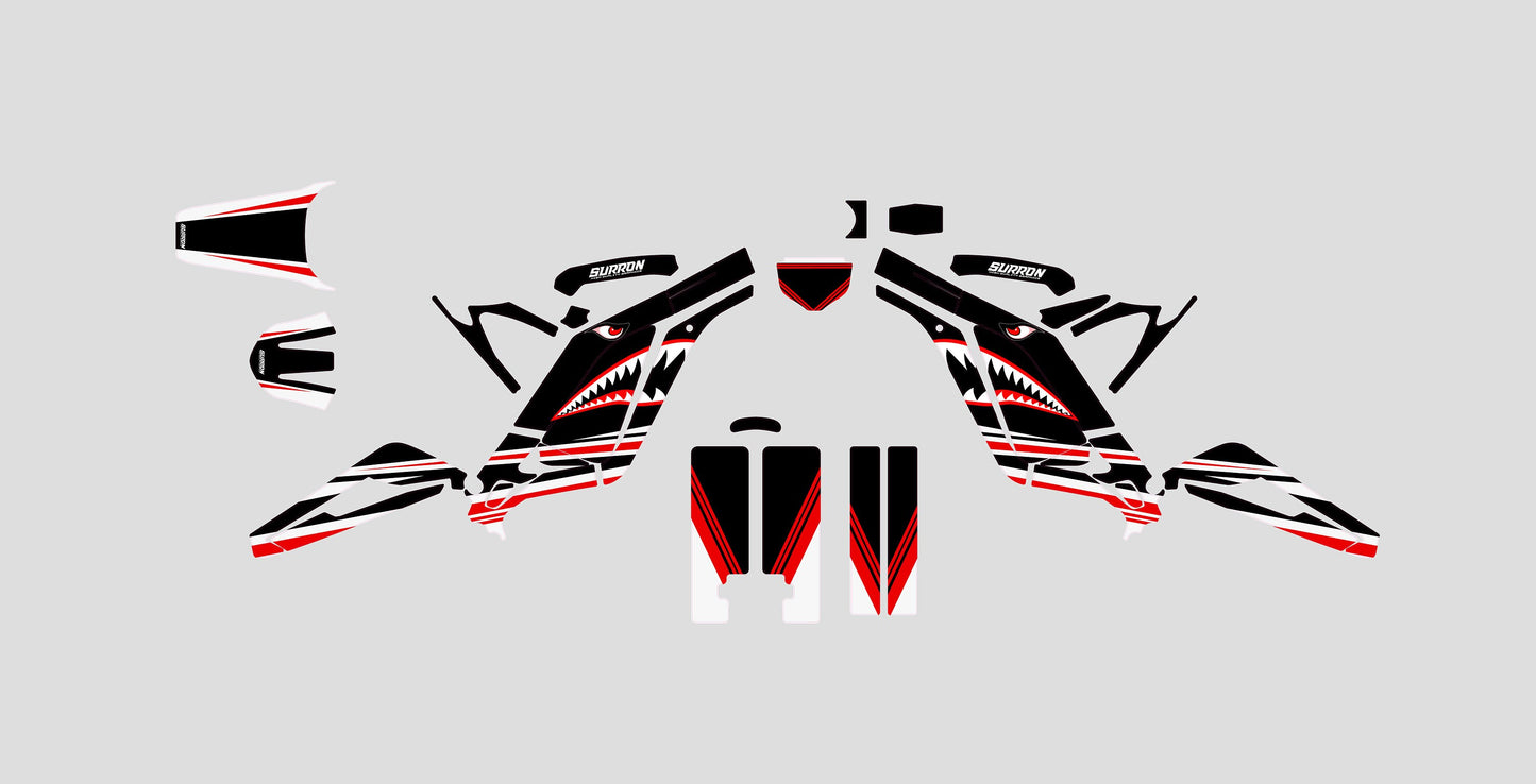 Sur Ron Light Bee X Graphics Kit - Black Red Shark
