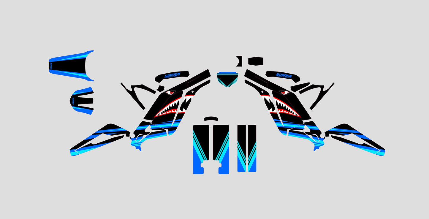 Sur Ron Light Bee X Graphics Kit - Black Blue Shark
