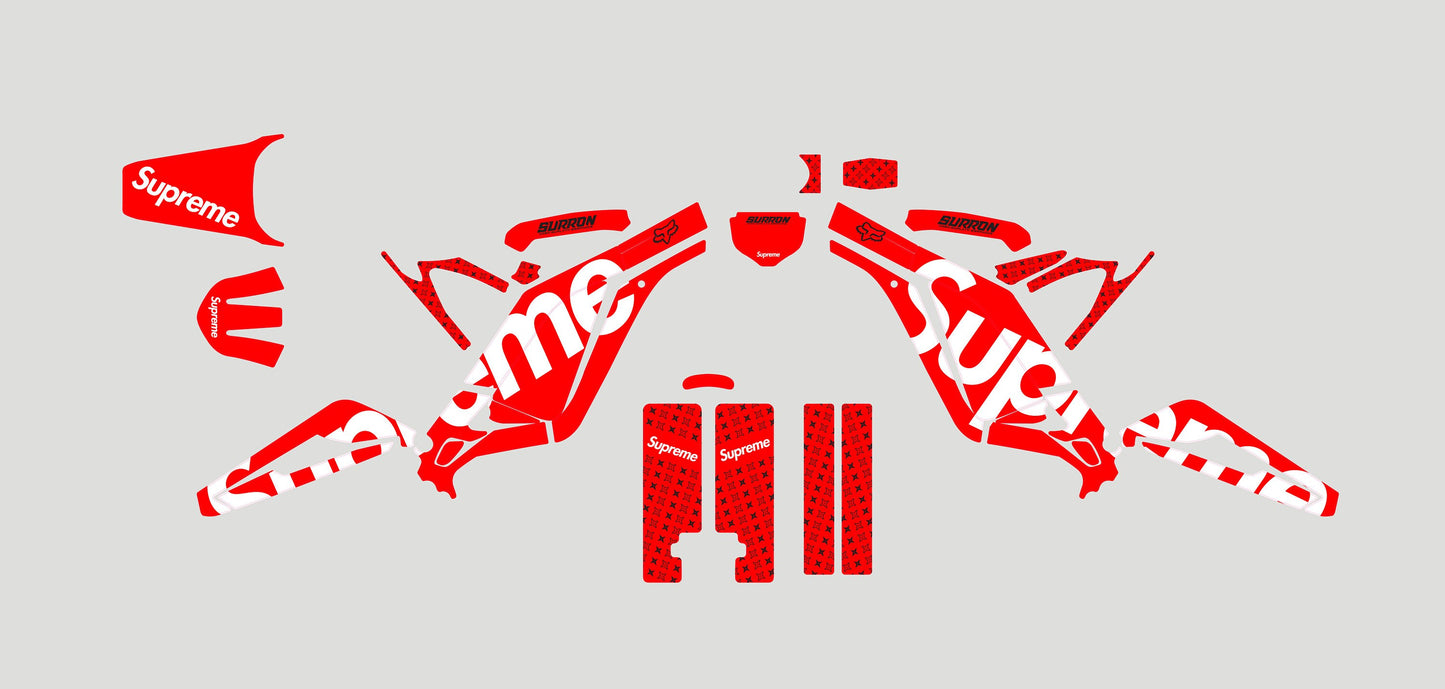 Sur Ron Light Bee X Graphics Kit - Supreme Red White