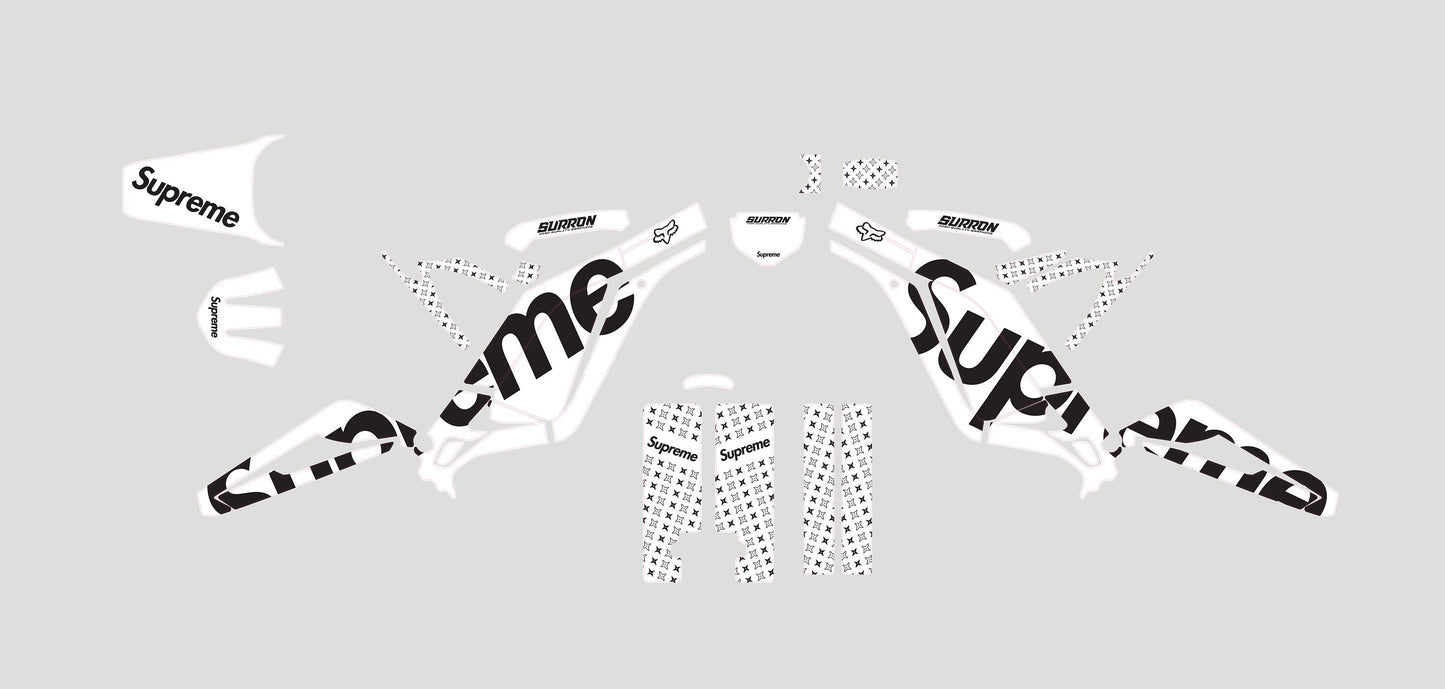 Sur Ron Light Bee X Graphics Kit - Supreme White Black