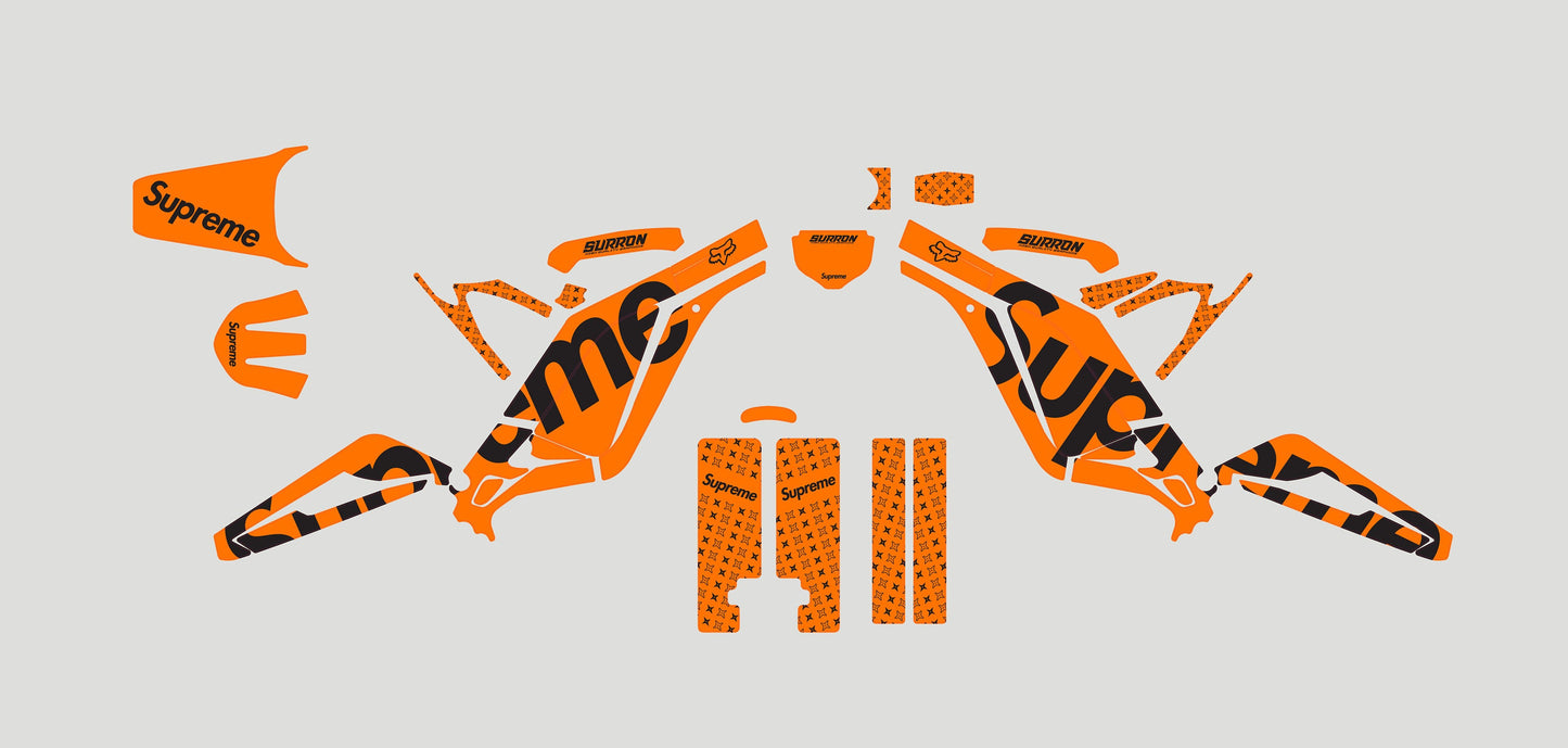 Sur Ron Light Bee X Graphics Kit - Supreme Orange Black