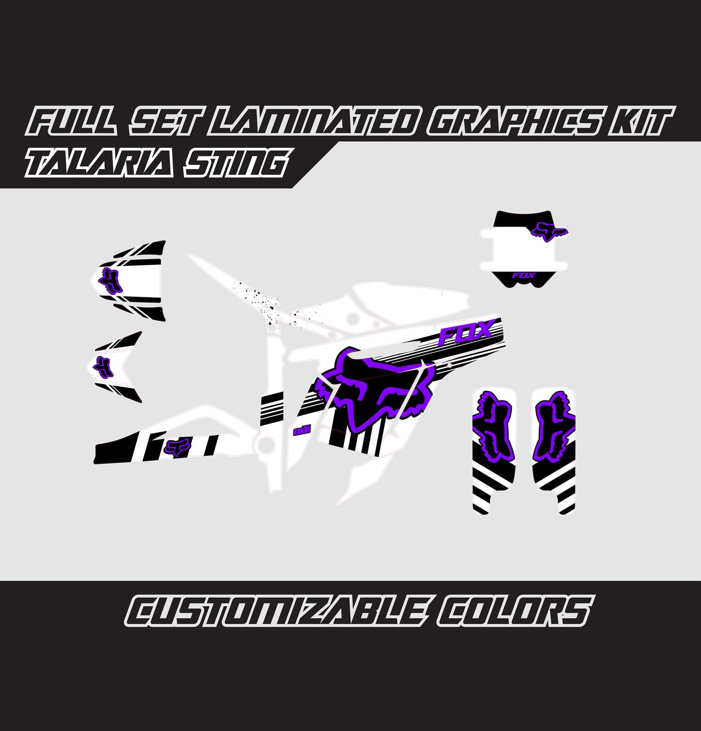 Talaria Sting Graphics Kit - Violet White Fox