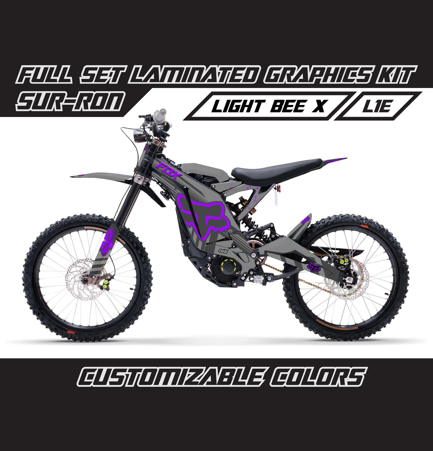 Sur Ron Light Bee X Graphics Kit - Violet Gray Fox