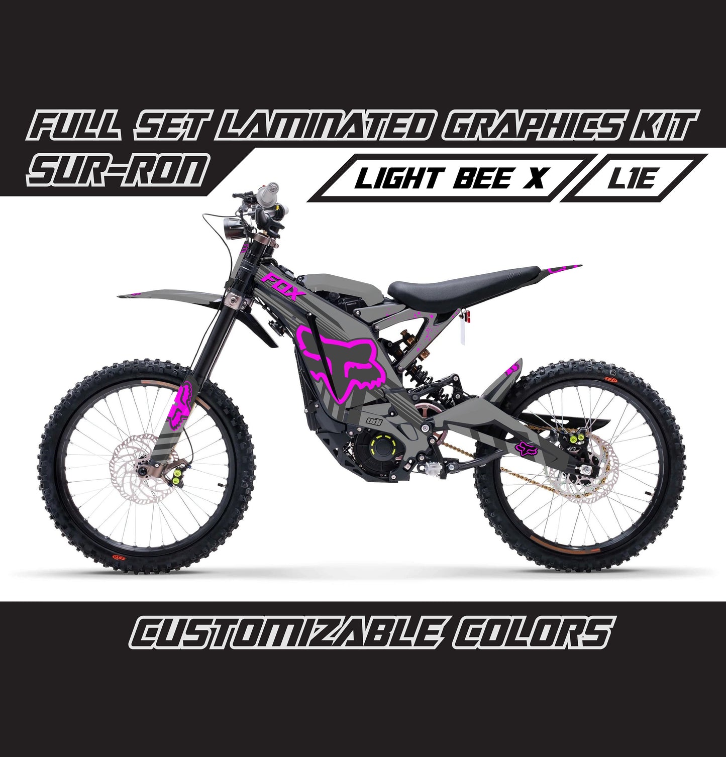 Sur Ron Light Bee X Graphics Kit - Purple Gray Fox