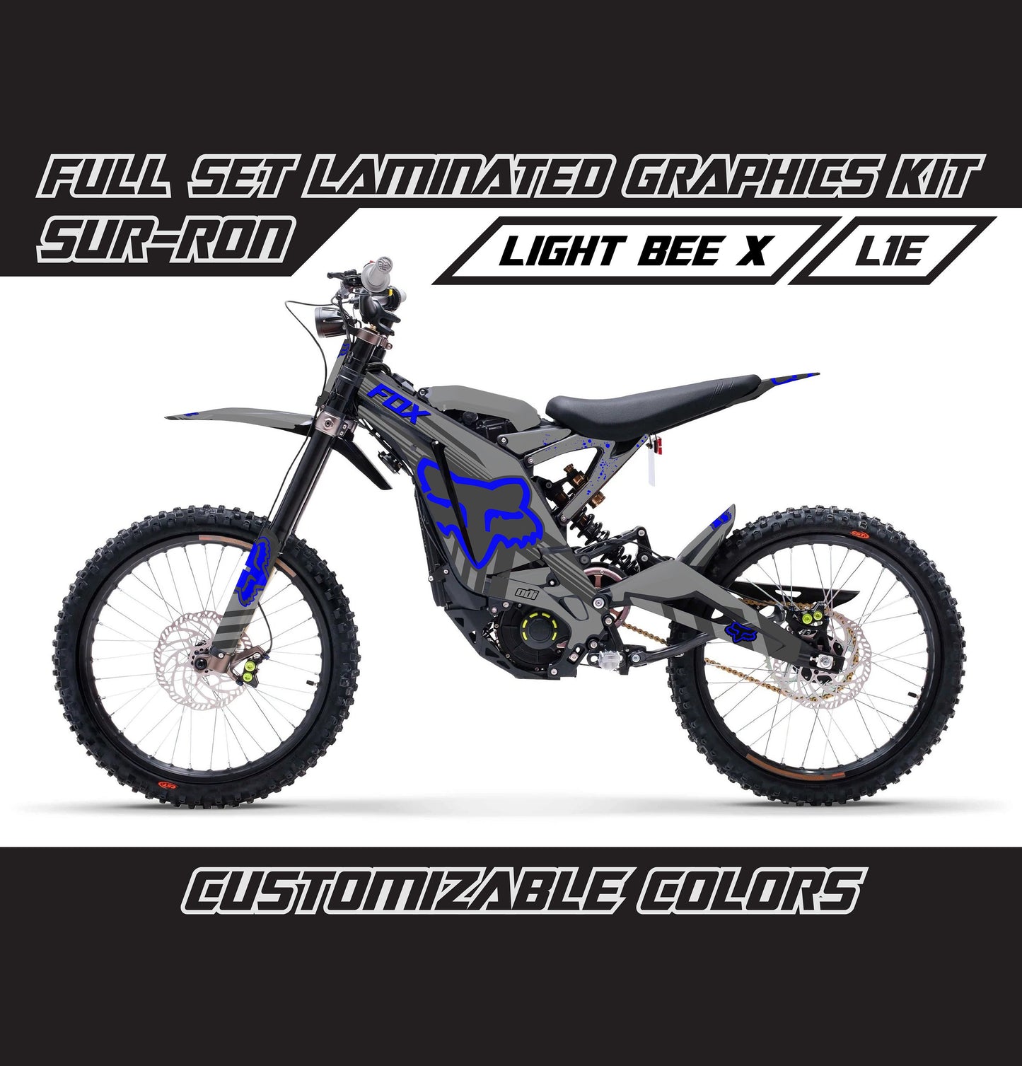 Sur Ron Light Bee X Graphics Kit - Blue Gray Fox