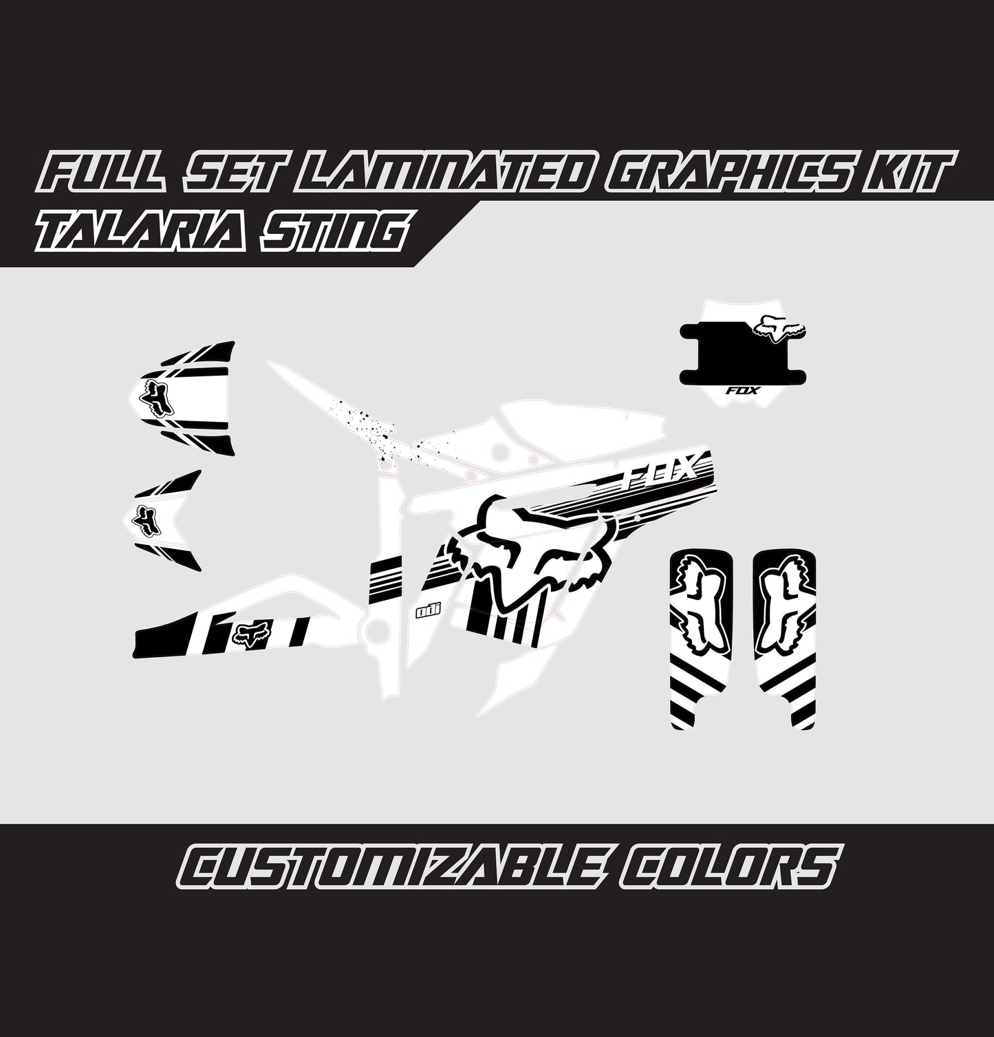 Talaria Sting Graphics Kit - White Black Fox