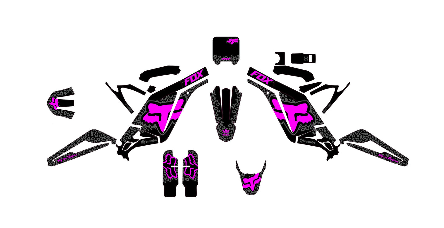 Sur Ron Light Bee X Graphics Kit - Purple Black Cheetah Fox