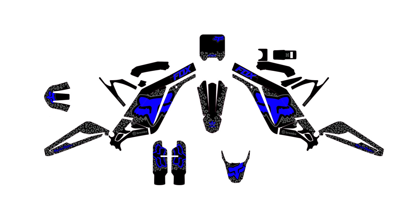 Sur Ron Light Bee X Graphics Kit - Blue Black Cheetah Fox