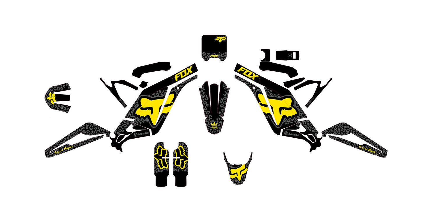 Sur Ron Light Bee X Graphics Kit - Yellow Black Cheetah Fox