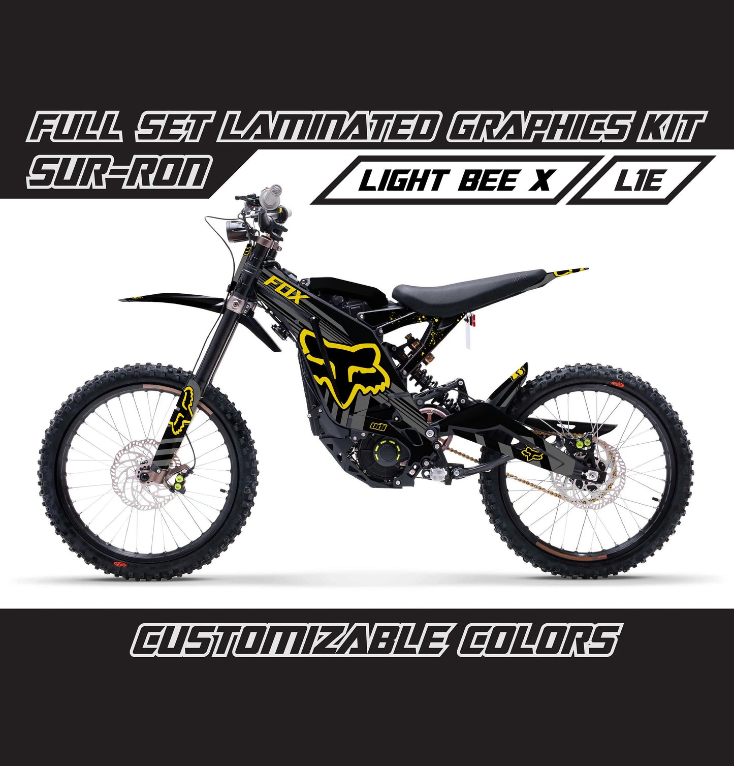 Sur Ron Light Bee X Graphics Kit - Yellow Fox