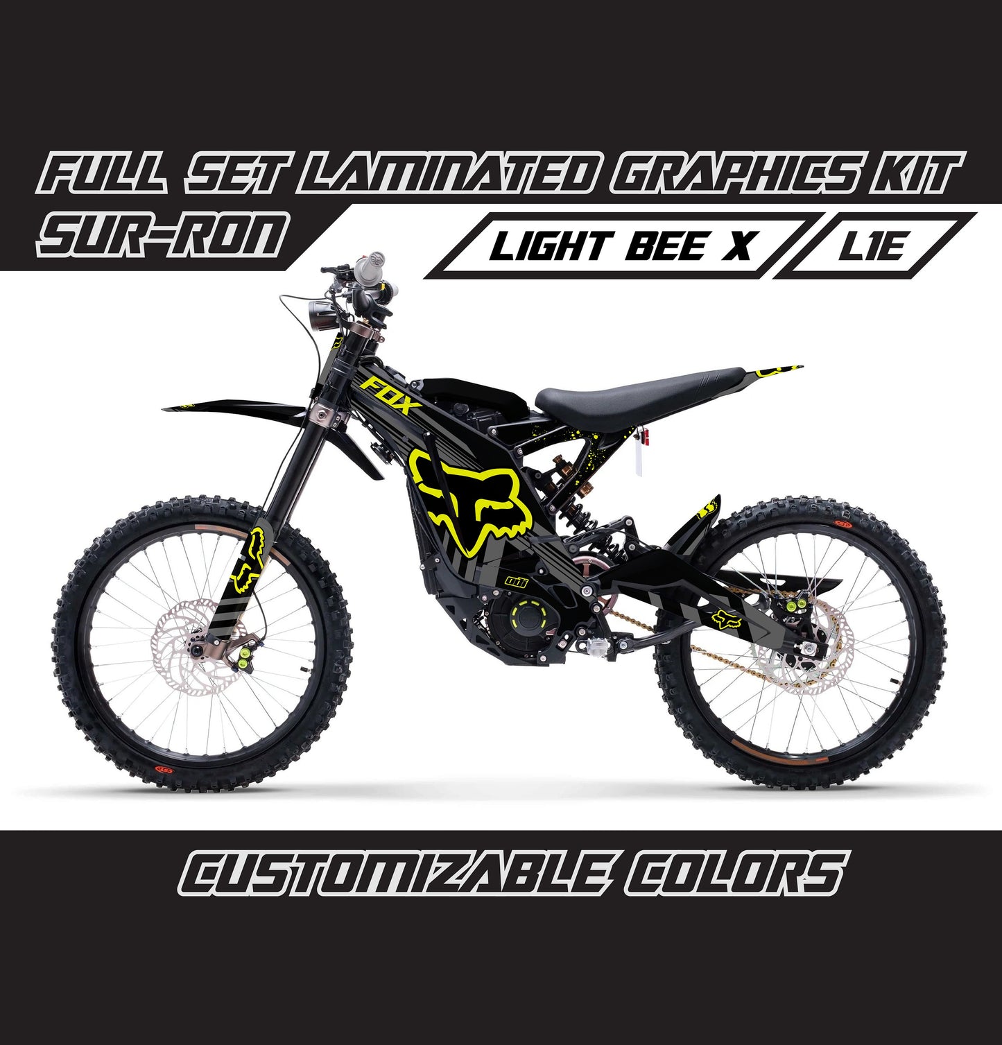 Sur Ron Light Bee X Graphics Kit - Yellow Black Fox