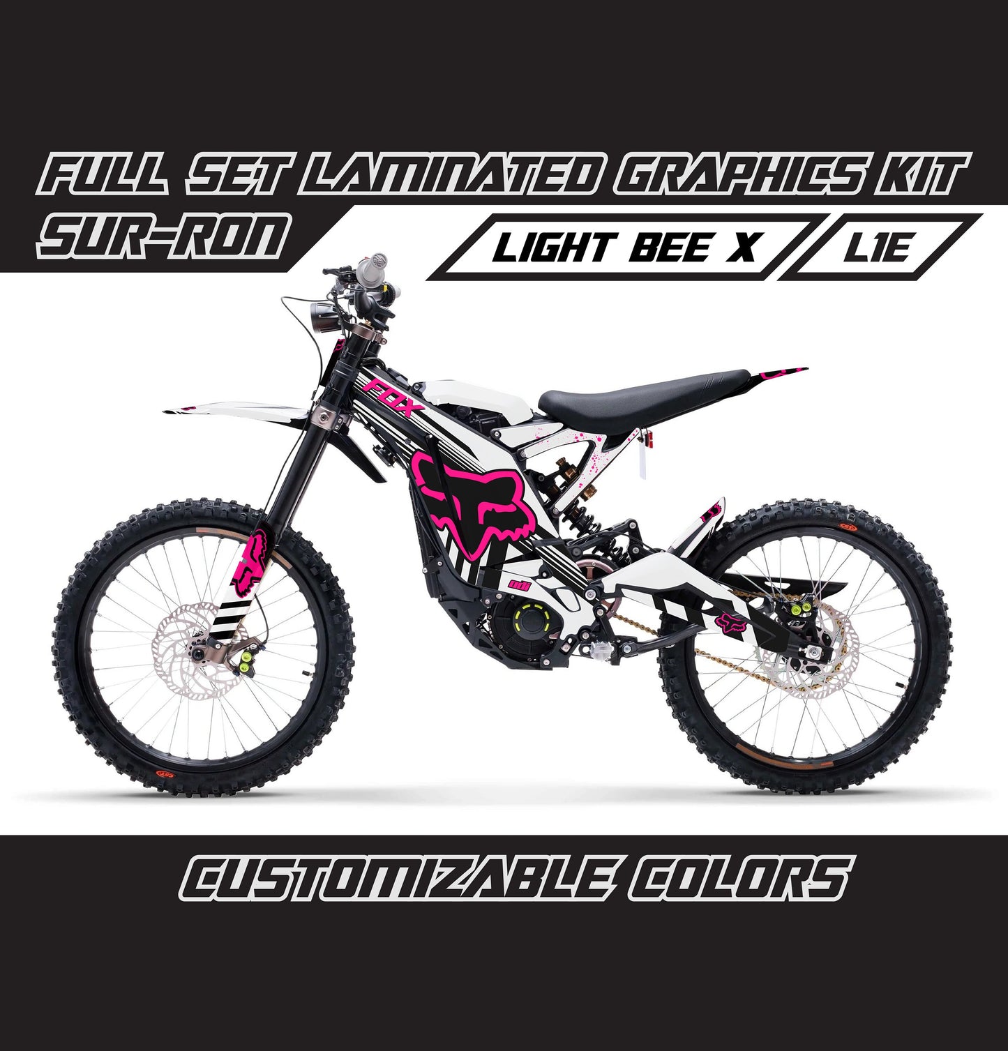 Sur Ron Light Bee X Graphics Kit - Pink White Fox