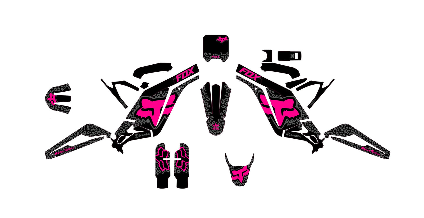 Sur Ron Light Bee X Graphics Kit - Black Pink Cheetah Fox