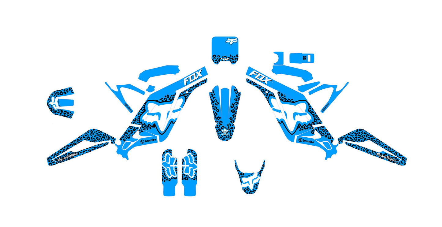 Sur Ron Light Bee X Graphics Kit - Blue White Cheetah Fox