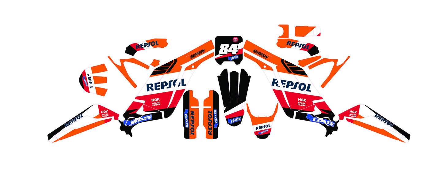 Sur Ron Light Bee X Graphics Kit - Red Moto Repsol GP