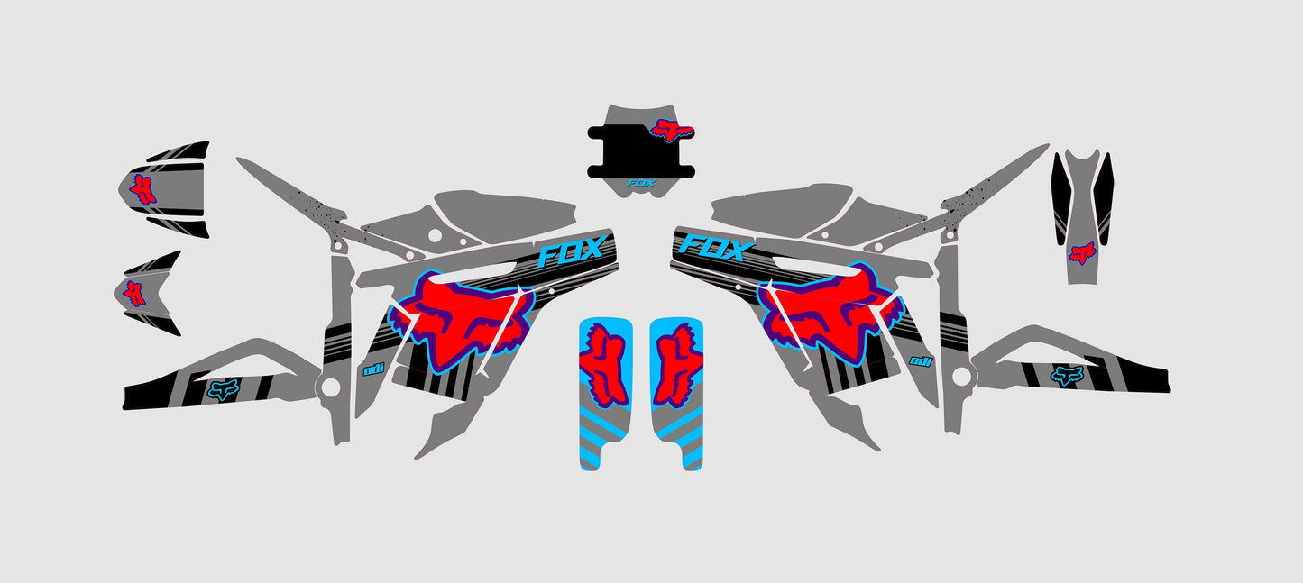 Talaria Sting Graphics Kit - Red Blue Fox
