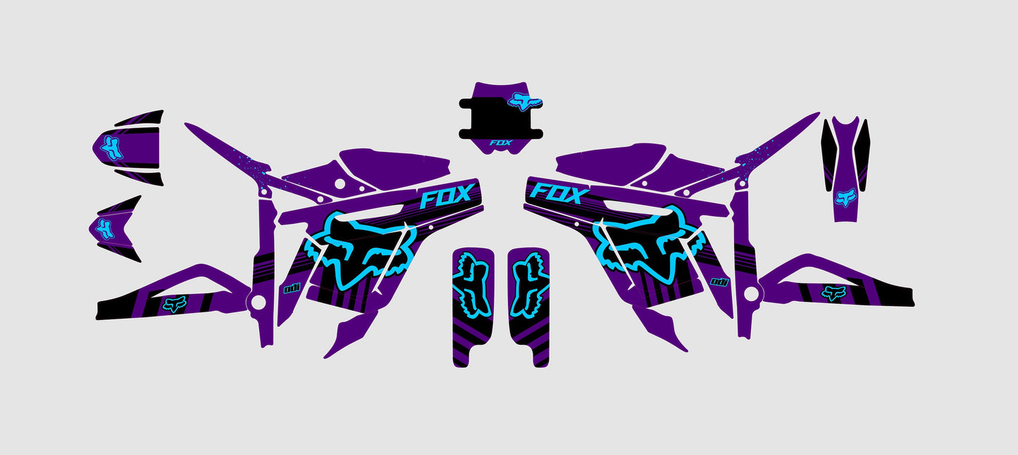 Talaria Sting Graphics Kit - Sky Blue Violet Fox