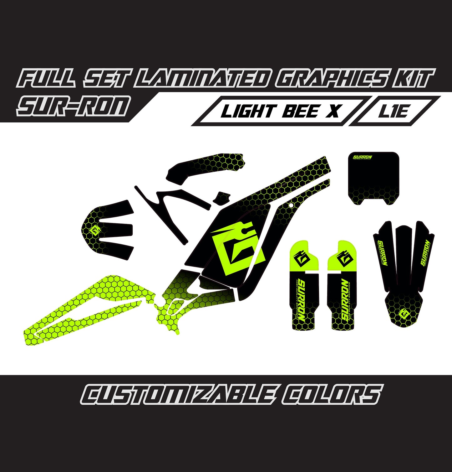 Sur Ron Light Bee X Graphics Kit - Fluo Yellow Comb