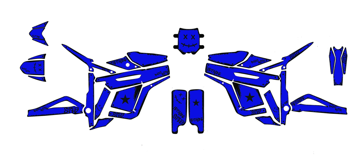 Talaria Sting Graphics Kit - Navy Blue Damaged Rat Style