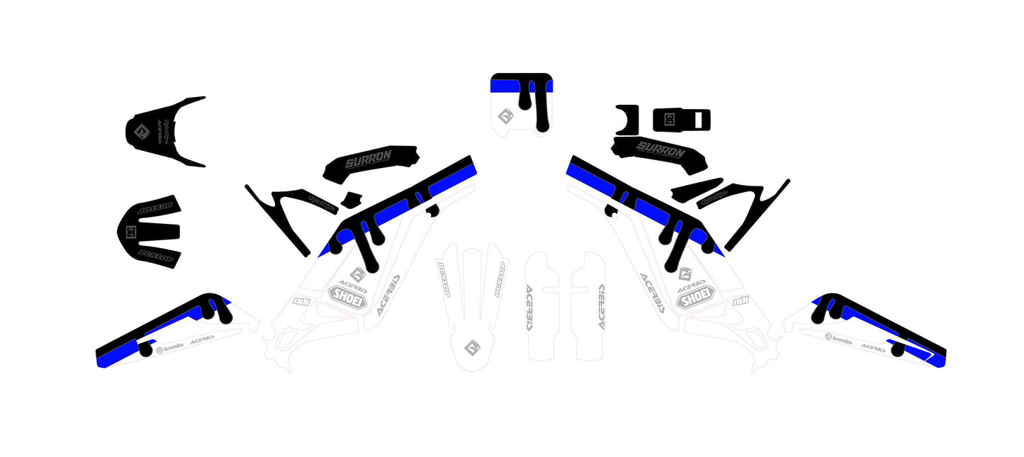 Sur Ron Light Bee X Graphics Kit - Blue Black Paint Drip