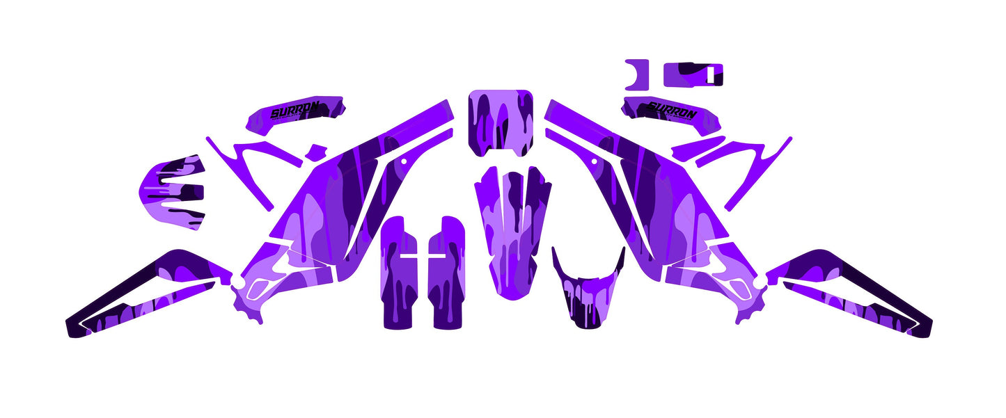 Sur Ron Light Bee X Graphics Kit - Violet Camo Drip