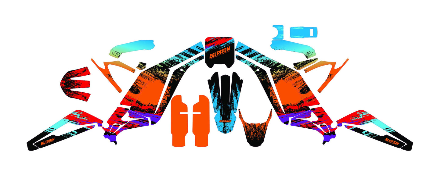 Sur Ron Light Bee X Graphics Kit - Rainbow Brushed