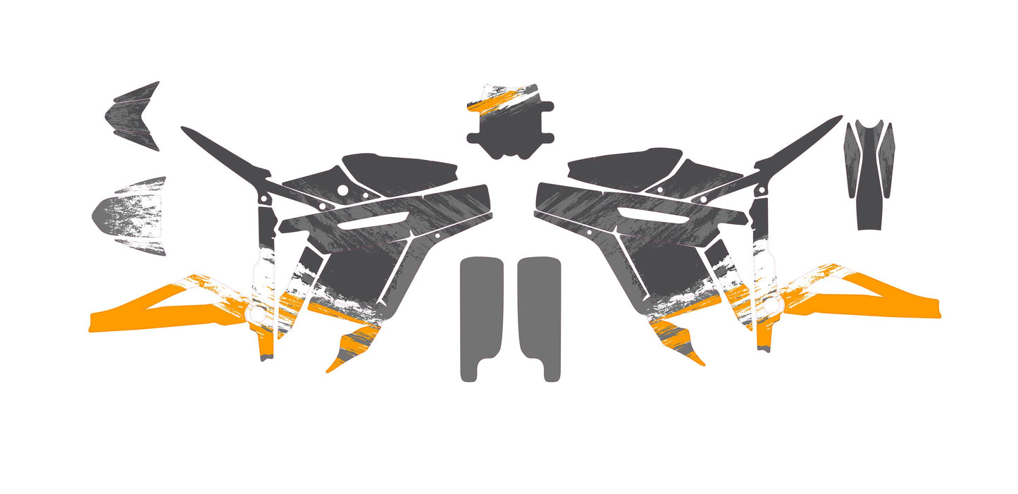 Talaria Sting Graphics Kit - Orange White Brushed