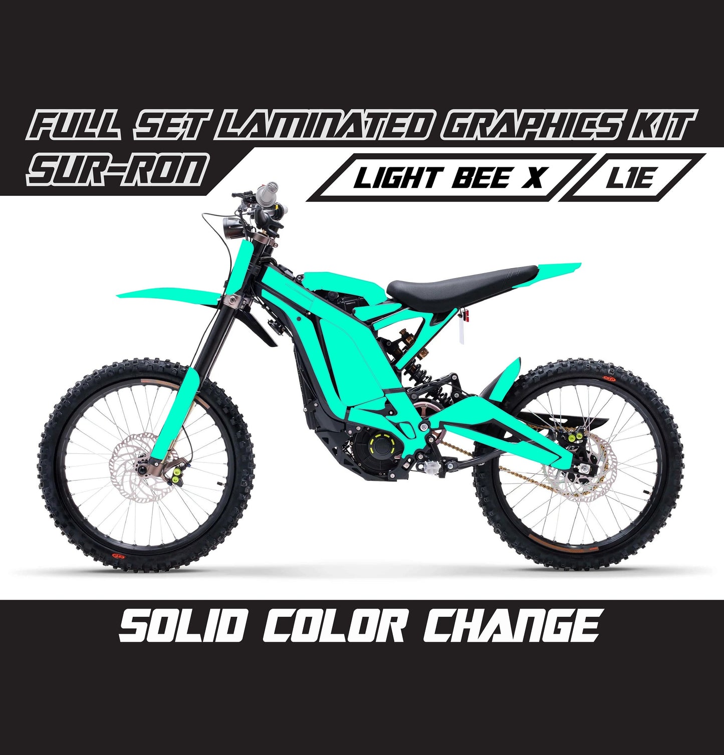 Sur Ron Light Bee X Graphics Kit - Turquoise Full Color Change