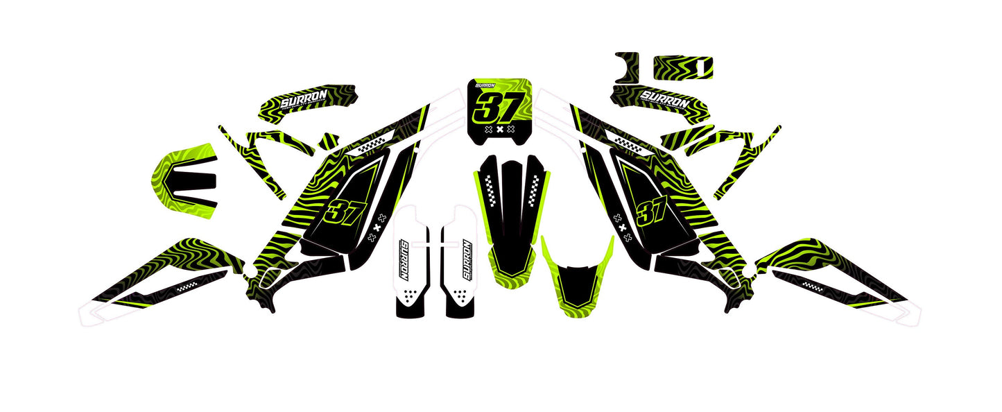 Sur Ron Light Bee X Graphics Kit - Lime Green Zebra