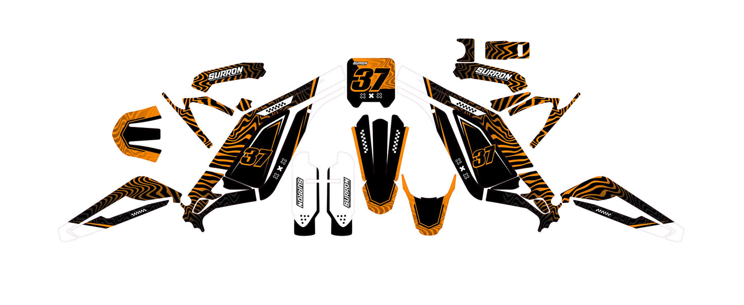 Sur Ron Light Bee X Graphics Kit - Orange Black Zebra