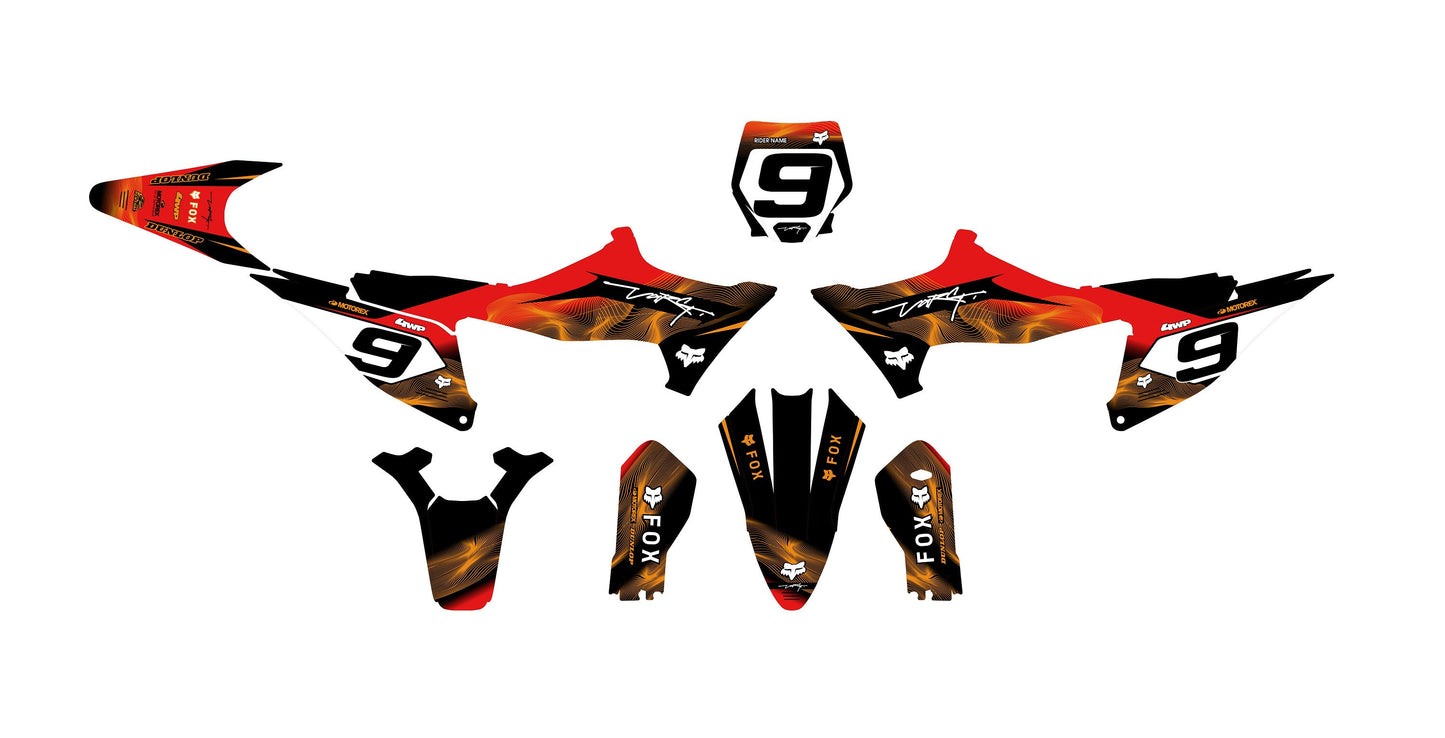 Stark Varg Graphics Kit - Red Orange Lines