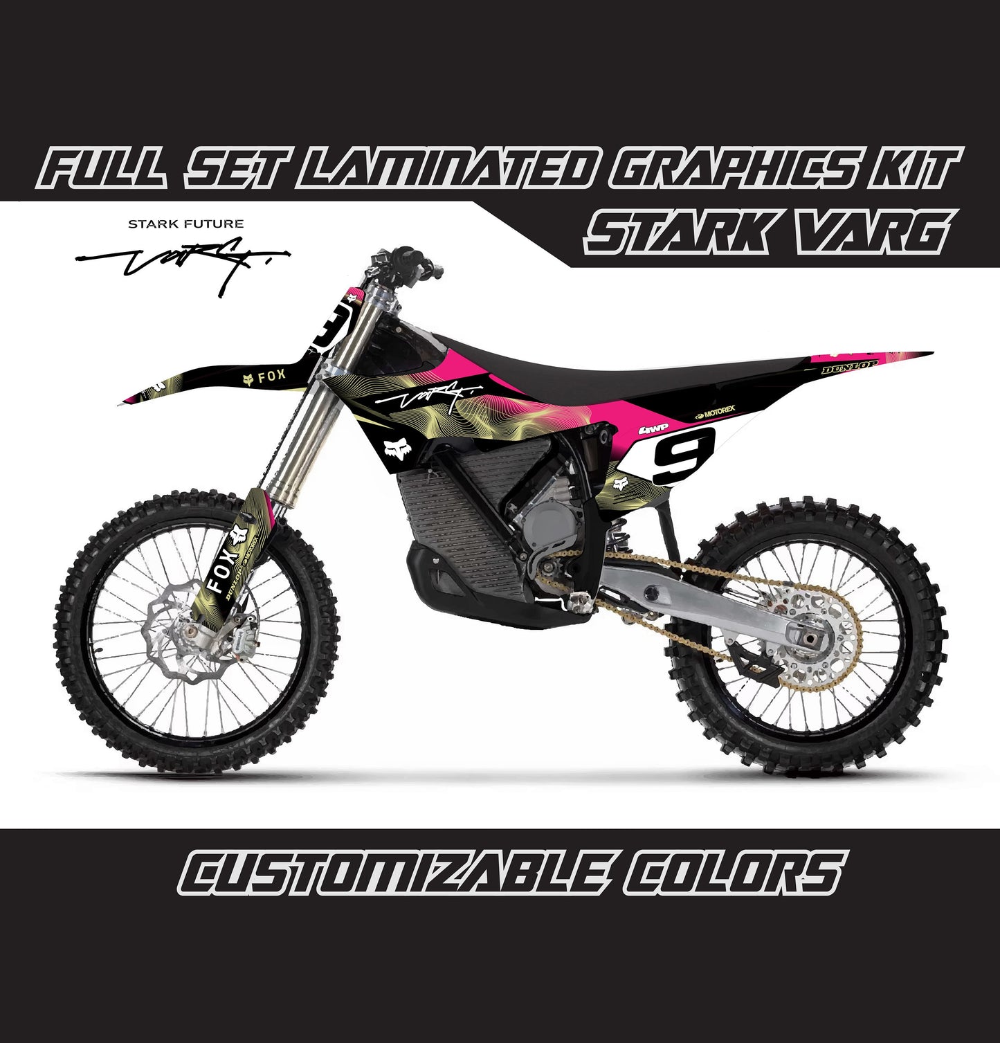 Stark Varg Graphics Kit - Pink Beige Lines