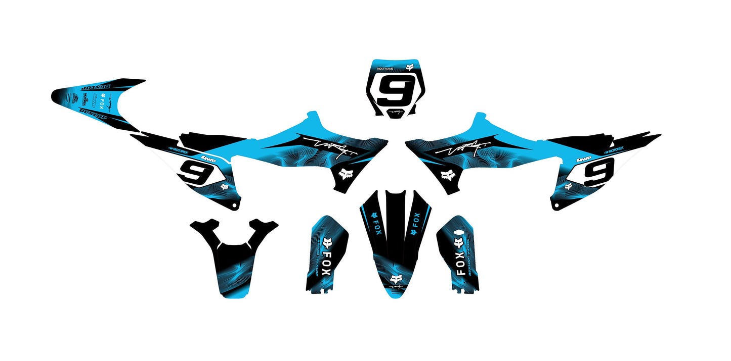 Stark Varg Graphics Kit - Sky Blue Black Lines