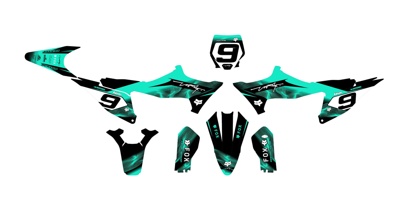 Stark Varg Graphics Kit - Turquoise Black Lines