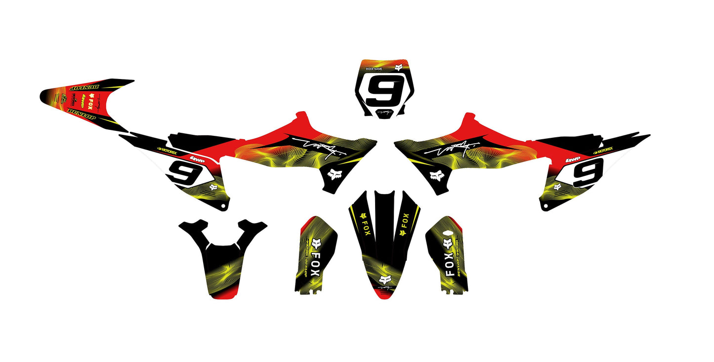 Stark Varg Graphics Kit - Red Yellow Lines