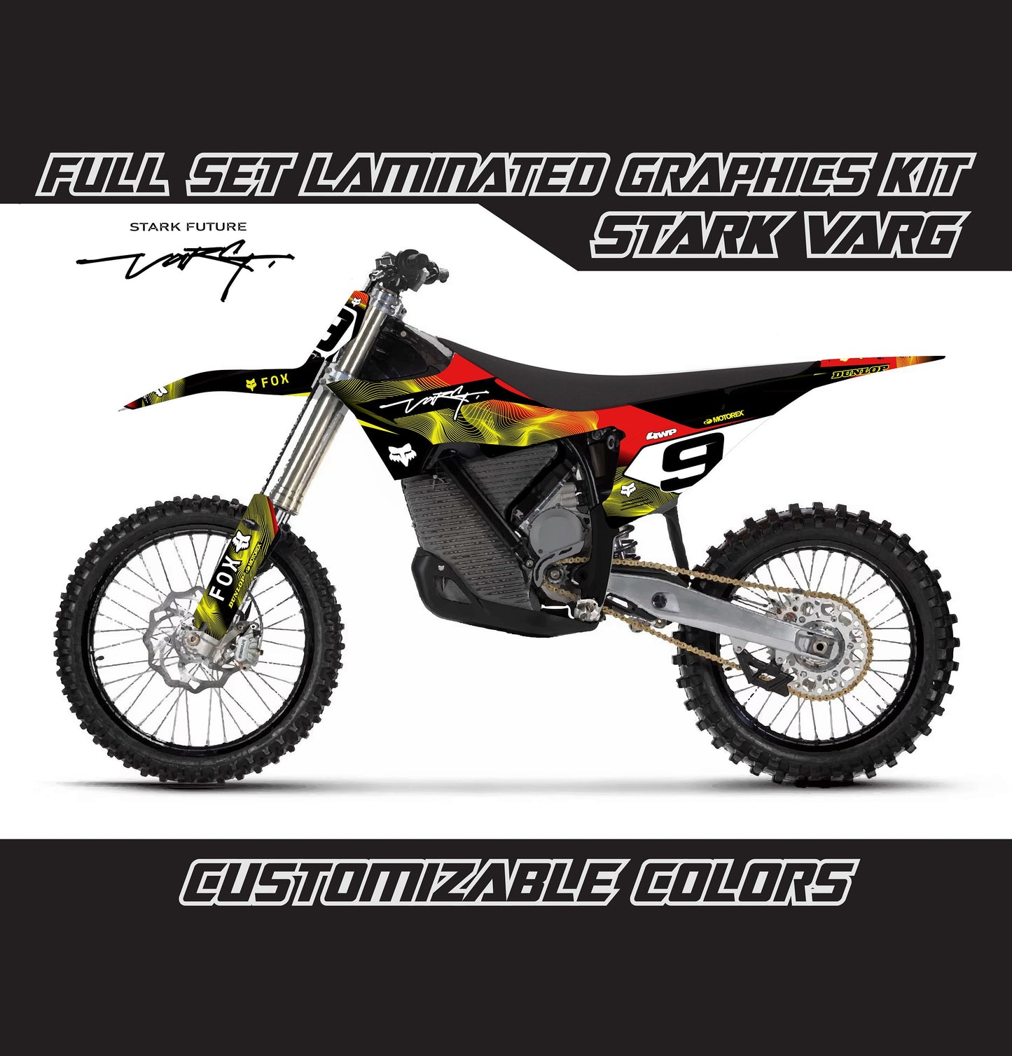Stark Varg Graphics Kit - Red Yellow Lines