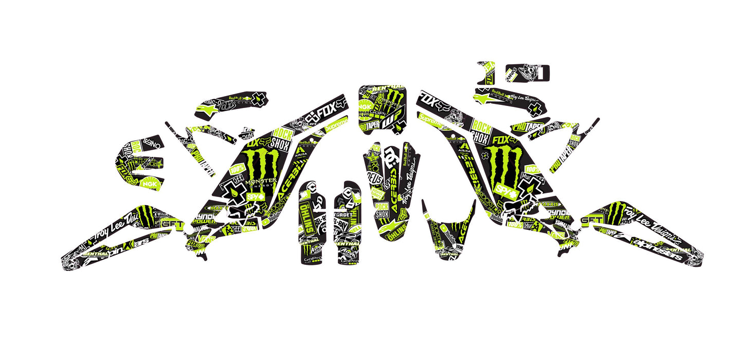 Sur Ron Light Bee X Graphics Kit - Lime Green Stickerbomb