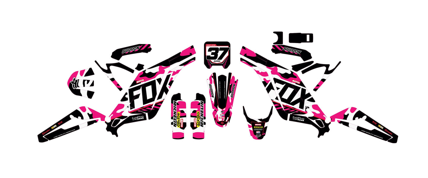 Sur Ron Light Bee X Graphics Kit - Pink Camouflage Fox
