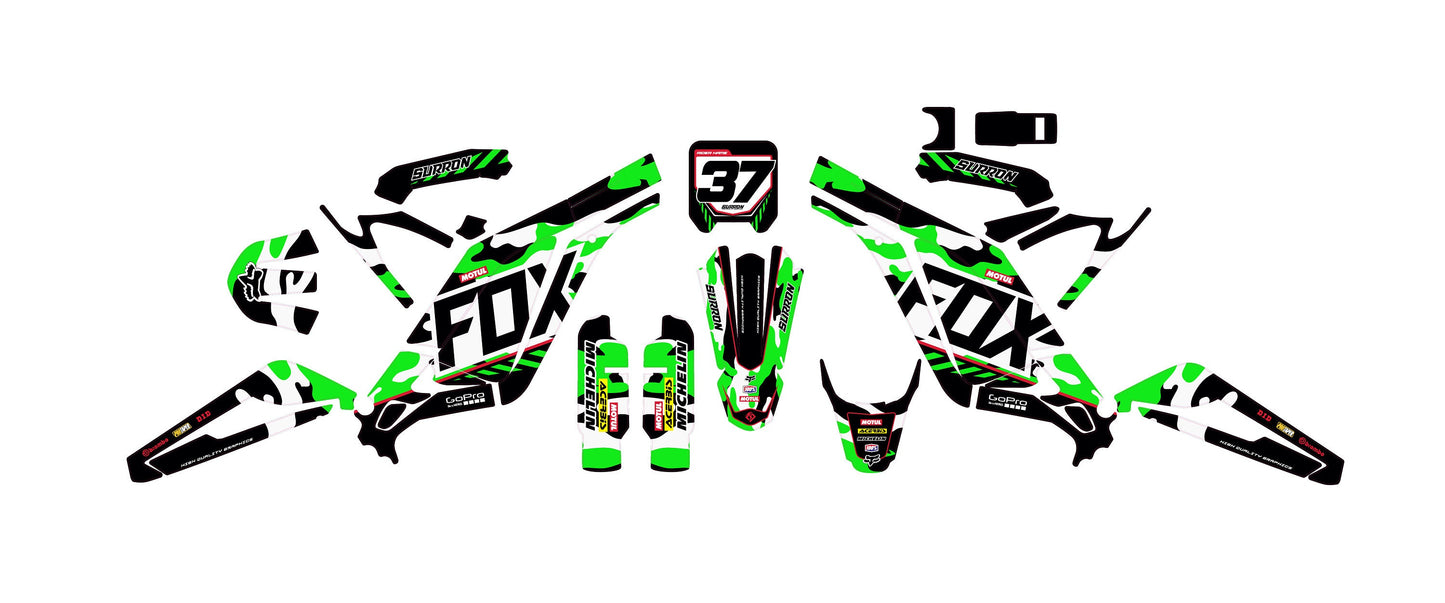 Sur Ron Light Bee X Graphics Kit - Green Camouflage Fox