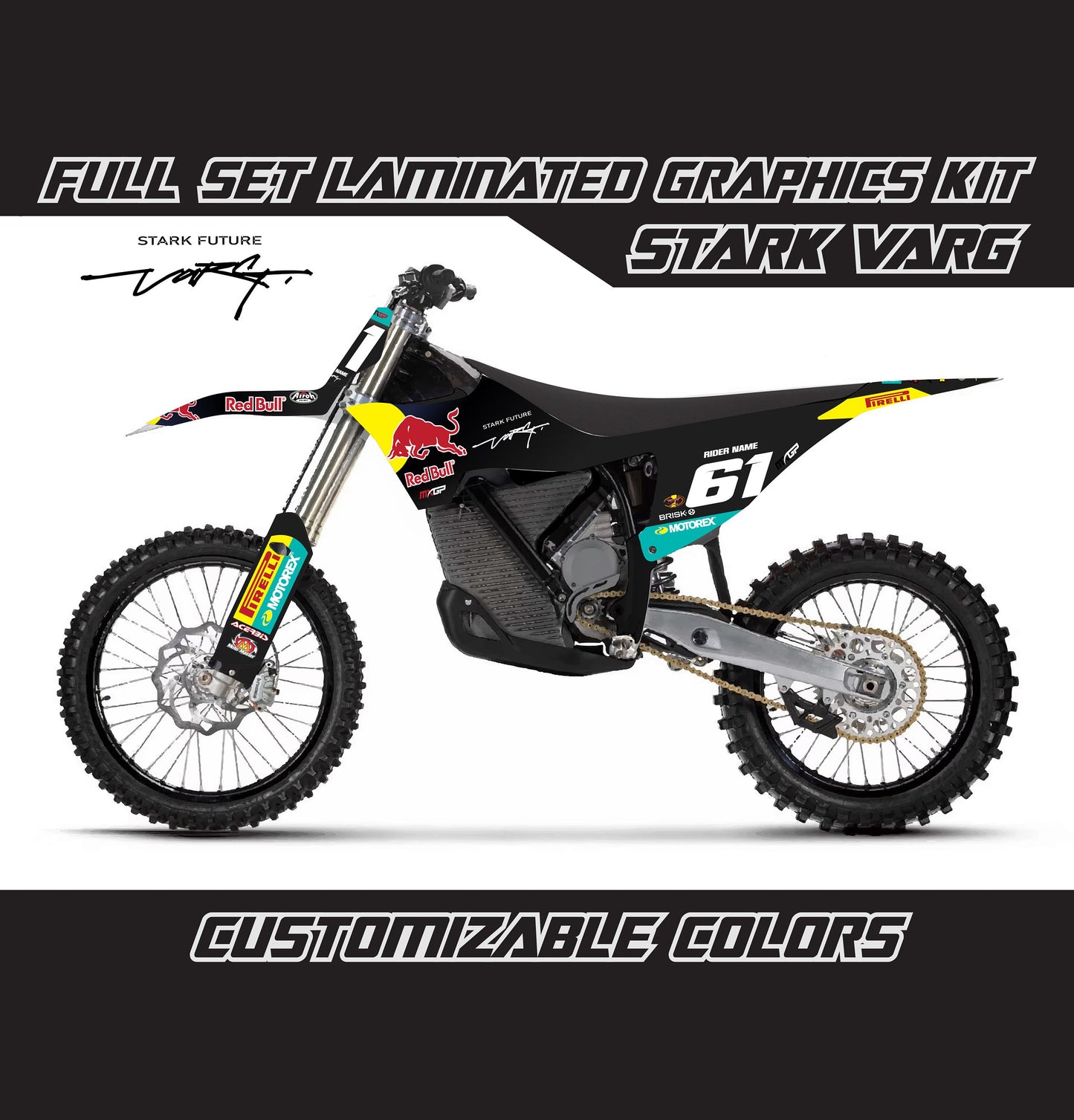 Stark Varg Graphics Kit - Black R Bull