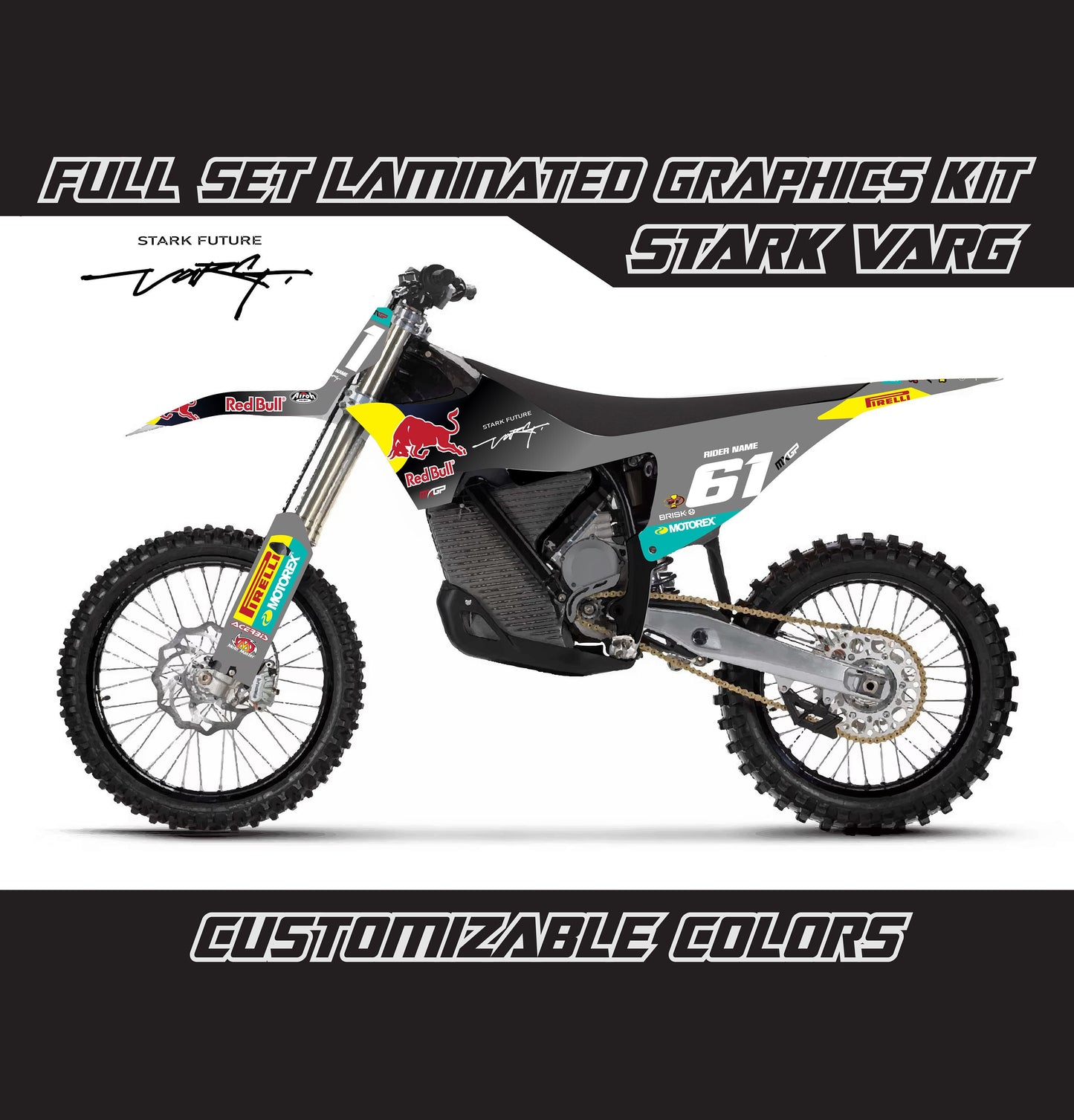 Stark Varg Graphics Kit - Gray R Bull