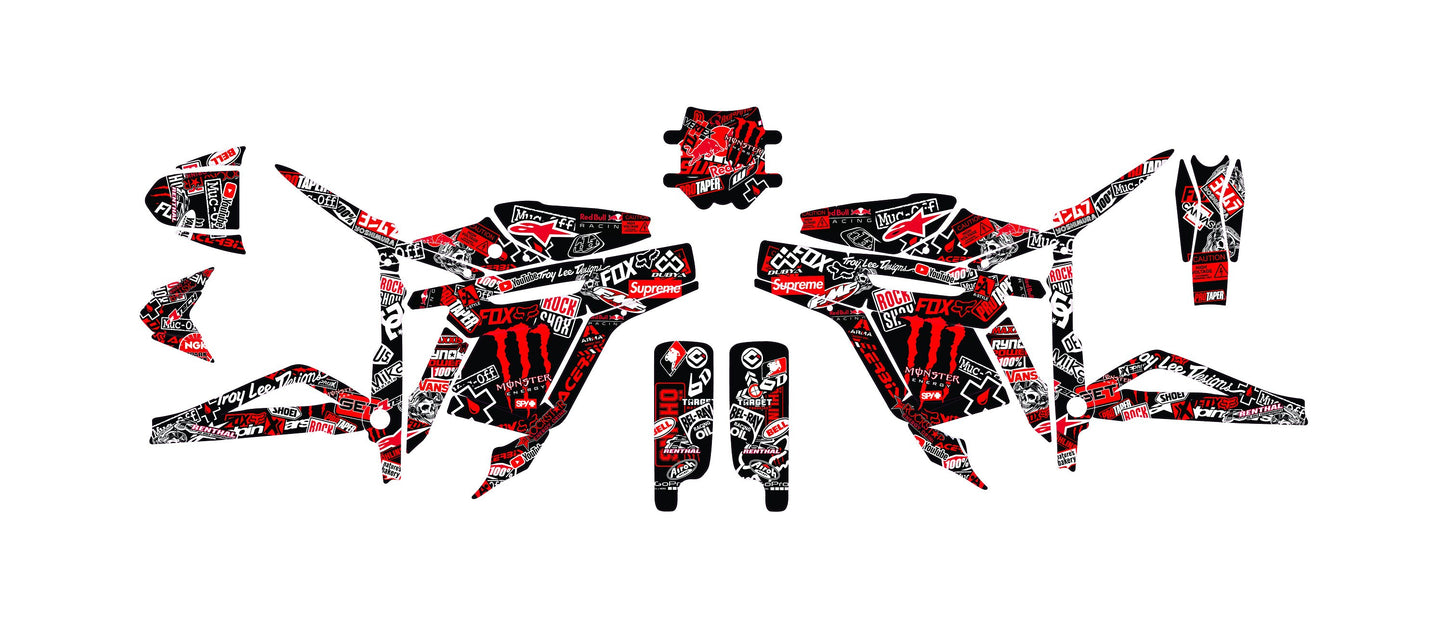 Talaria Sting Graphics Kit - Red Stickerbomb