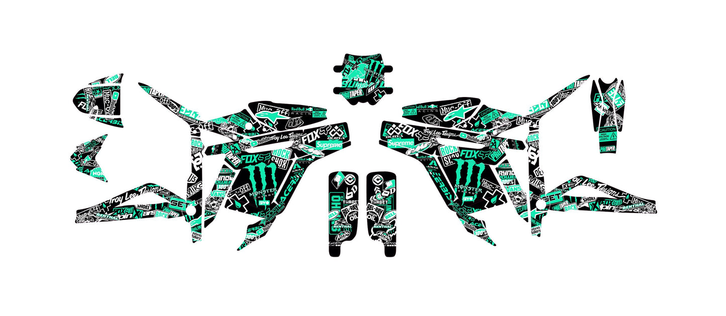 Talaria Sting Graphics Kit - Turquoise Stickerbomb
