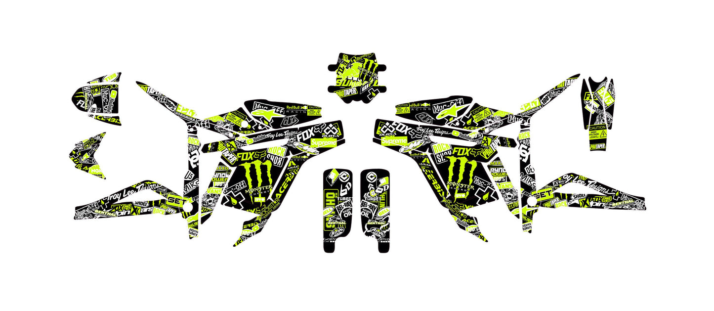 Talaria Sting Graphics Kit - Fluo Lime Stickerbomb