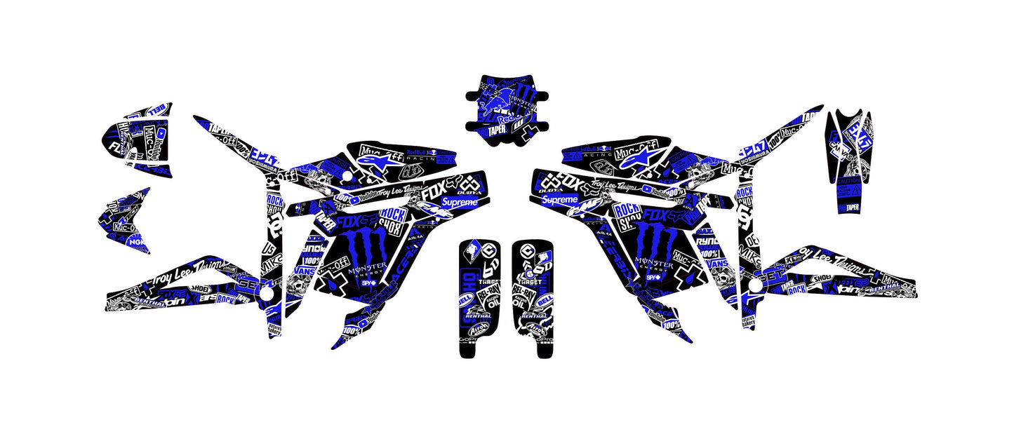 Talaria Sting Graphics Kit - Blue Stickerbomb